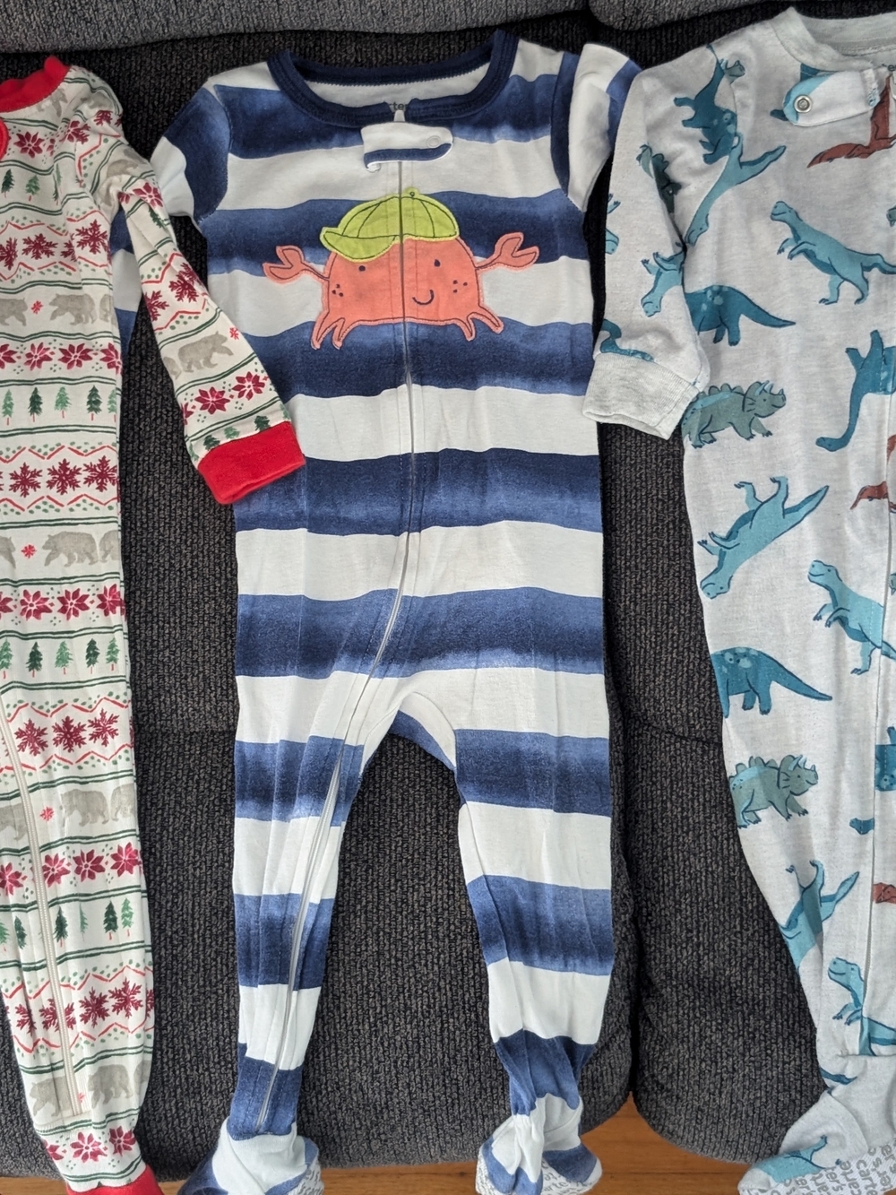 Baby Zip Up Pajamas 12 Months (5 Pack) - Picture 2 of 3